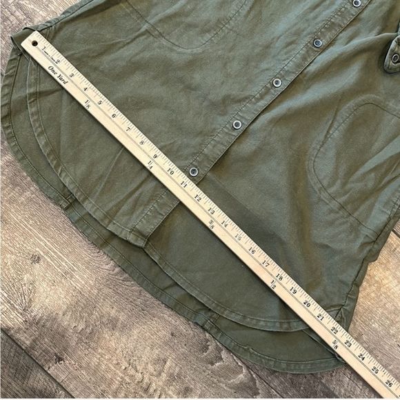 Prana Yarrow Army Green Button Down ShirtDress Solid Organic Cotton Size… - Picture 7 of 8
